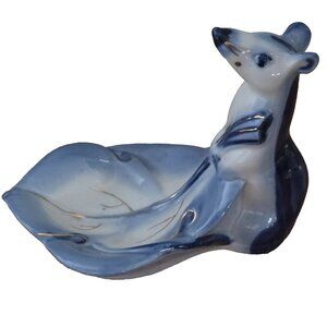 Vintage Porcelain Woodland Critter with Leaf